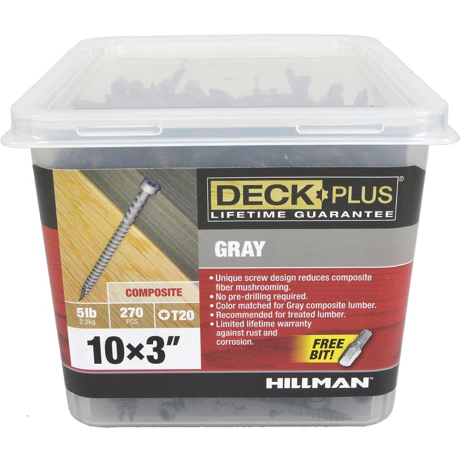 HILLMAN FASTENERS 5LB 3X10 GRAY STAR COMPOSITE DECK SCREWS 48443