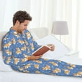 thumbnail image 5 of Bingfone Men's Pajama Set 2 Piece Loungewear PJs, Long Sleeve with Pajama Pants-Corgi, 5 of 7