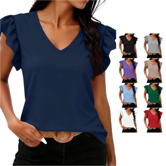 NinXxx Women's Fashionable Casual Lace Short Sleeve Top Navy S
