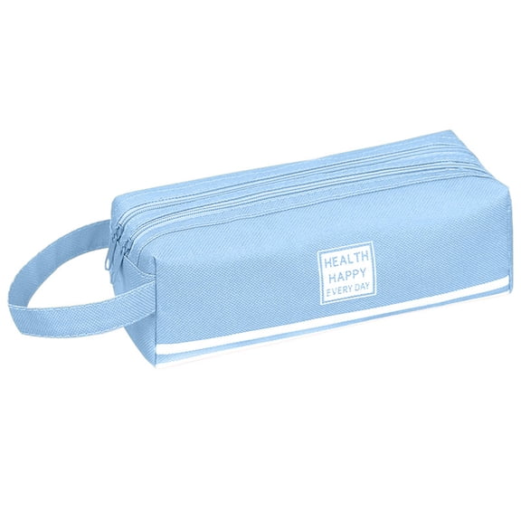 Pencil Pouch Cute, Tyeign Portable Pencil Case Large Capacity Zipper Organizer Storage Pouch Pen Bag Compartments Cosmetic Bags for Women Pencil Pouch for Women Pencil Pouch Pen Gear Blue