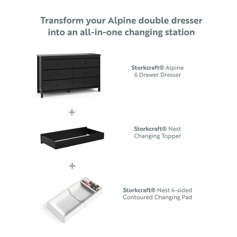 Alpine 6 drawer double dresser sale