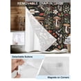 thumbnail image 3 of No Hook Cloth Fabric Shower Curtain with Snap in Liner, Thanksgiving Mushrooms Waterproof Shower Curtains Set with See Through Top Window, Country Leaves Botanical Black Bath Curtains Shower 54"x78", 3 of 6