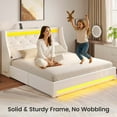 thumbnail image 6 of Greenstell Smart Charging Storage Bed Frame - 900lbs Capacity Noise-Free, Twin, Off White, 6 of 8