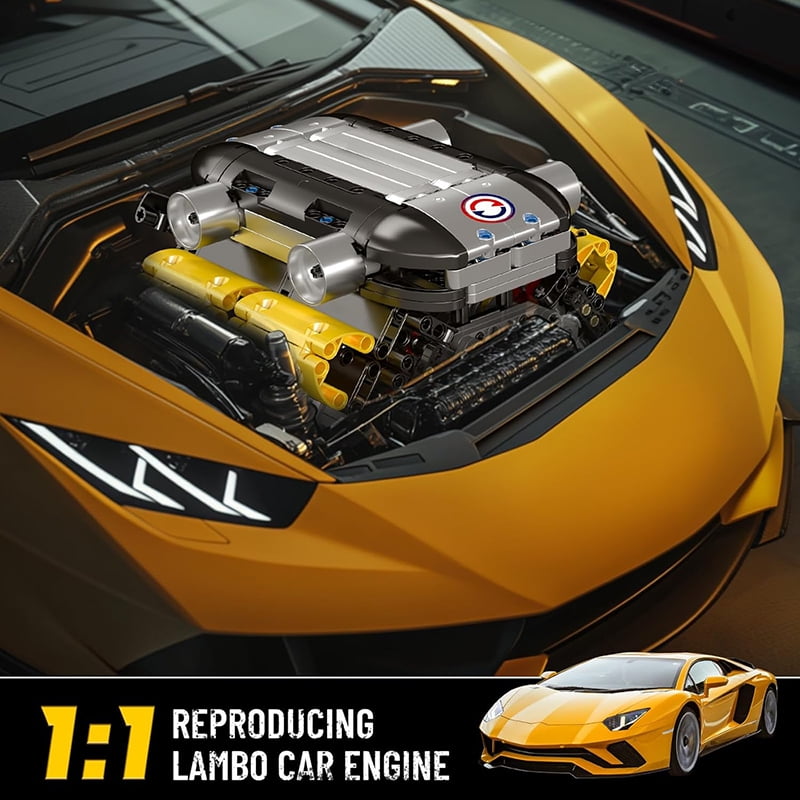 SNOWEAGLE  V12 Engine Model kit That Runs - Build Your Own STEM V8 Model Engine for Adults, 12-Cylinder Car Engine, Shiftable Gear Operation, Mechanic Engineering Construction Set (1260 PCS)