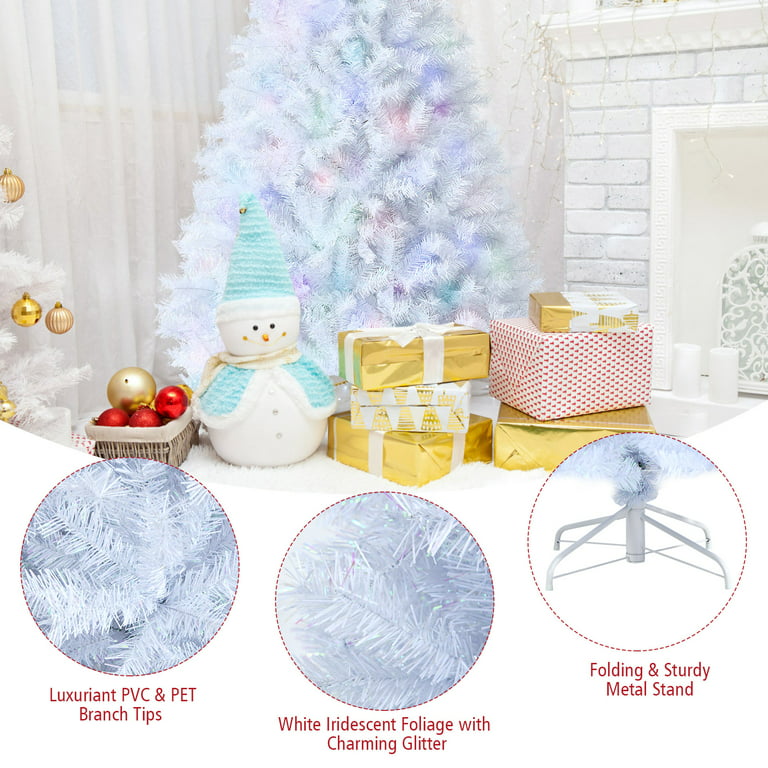 Christmas Tree Artificial Xmas Tree with Stand and Iridescent Tips PVC