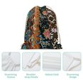thumbnail image 4 of PIKWEEK Colorful floral print drawstring backpack for sports, camping, travel, backpack for washing, swimming, beach exercise, available in two sizes 13.7*19.6 in, 4 of 7