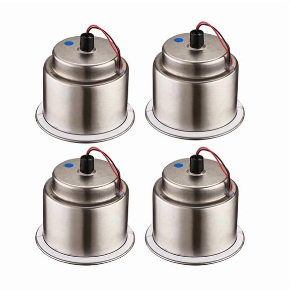 4X Led Light Drink Holder Recessed Stainless Steel Cup Shape For Car Marine Boat