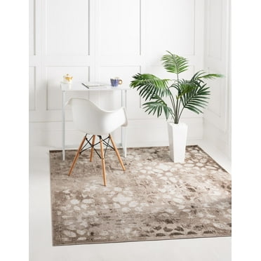 Rugs.com Monte Carlo Collection Rug – 6' Square Brown Medium Rug Perfect For Living Rooms, Kitchens, Entryways