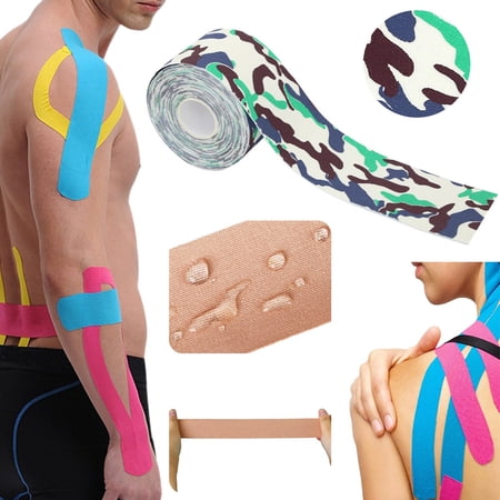 Kaireo Breathable Elastic Sports Protective Tape 2.5cm×5m Stretchable Muscle Support Wrap for Athlete Injury Relief