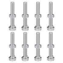 M8 x 60mm Hex Head Screws Bolts, Nuts, Flat & Lock Washers Kits, 304 Stainless Steel Fully Thread Hexagon Bolts 8 Sets