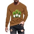 thumbnail image 2 of ZRGHAOYLQ Plus Size St. Patrick's Day Shirts Mens Big Tall Long Sleeve Crewneck T-shirt Cute Shamrock Gnomies Graphic Shirt Plus Size Lightweight Workout Shirts, 2 of 5