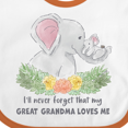thumbnail image 4 of Inktastic I'll Never Forget That My Great Grandma Loves Me Elephants Boys or Girls Baby Bib, 4 of 4