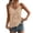 Khaki, variant on Tbopshirt Summer Camisole for Women Button Down Sleeveless Solid Color Round Neck Spaghetti Strap Adjustable Tank Tops Casual,L