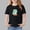 Black, variant on Spazoro Girls T-Shirts Tee, 100%Cotton Crew Neck Cute Print Short Sleeve Casual Tops for Kids White Size 8