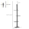 thumbnail image 2 of 102" Grey Floor to Ceiling Cat Tree with Perches & Scratching Posts - Tall Cat Tower for Living Room & Playful Kittens - Durable E1 Particle Board Design, 2 of 7