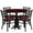 Mahogany Top/Burgundy Vinyl Seat, variant on Flash Furniture 36'' Round Mahogany Laminate Table Set with X-Base and 4 Ladder Back Metal Chairs - Black Vinyl Seat