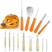 Pumpkin Carving Pro Kit for Halloween,Professional Jack-O-Lanterns Sculpting Pro Set Pumpkin Craft Scraper,Scoop, Saw,Graver Tools (14 Pack)