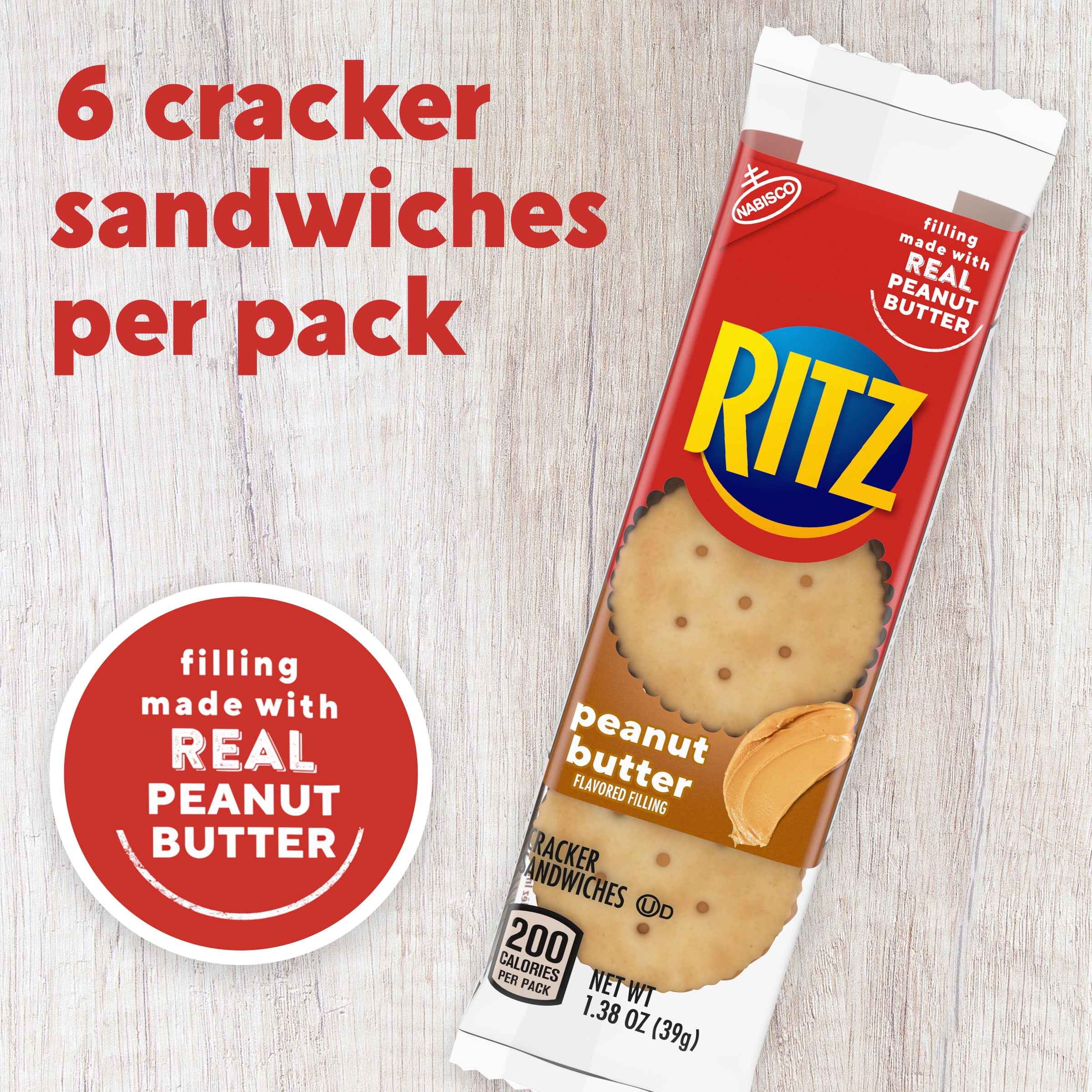 RITZ Crackers Sandwiches Peanut Butter Family Size Box - 16-1.38 Oz -  Safeway