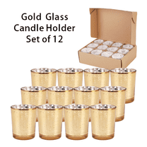 BPPEG 12 Pcs Candle Holder Mercury Glass Candle Holders Votive Tealight Holders with Speckled Design