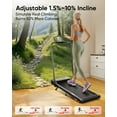thumbnail image 3 of 2-in-1 Foldable Treadmill with 3-Level 10% Incline, Walking Pad for Home Small Office, Compact Portable Under Desk Treadmill with Handle,Dual LED Display, APP & Remote, 300 lbs Capacity, 3 of 8