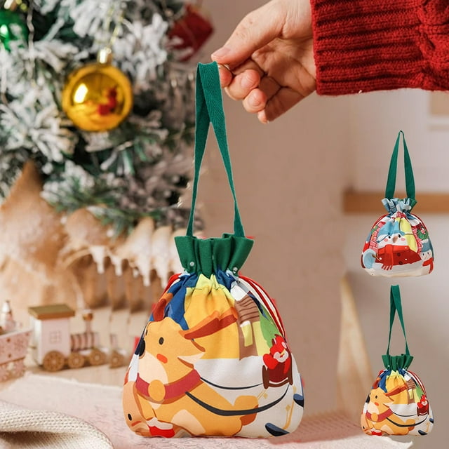 Bolsas de Regalo Navideñas con Lentejuelas, Bolsas para Dulces - Material de Tela Multicolor, 30 X 16 X 0,5 Cm - 1 Unidad - Bolsa Decorativa Navideña
