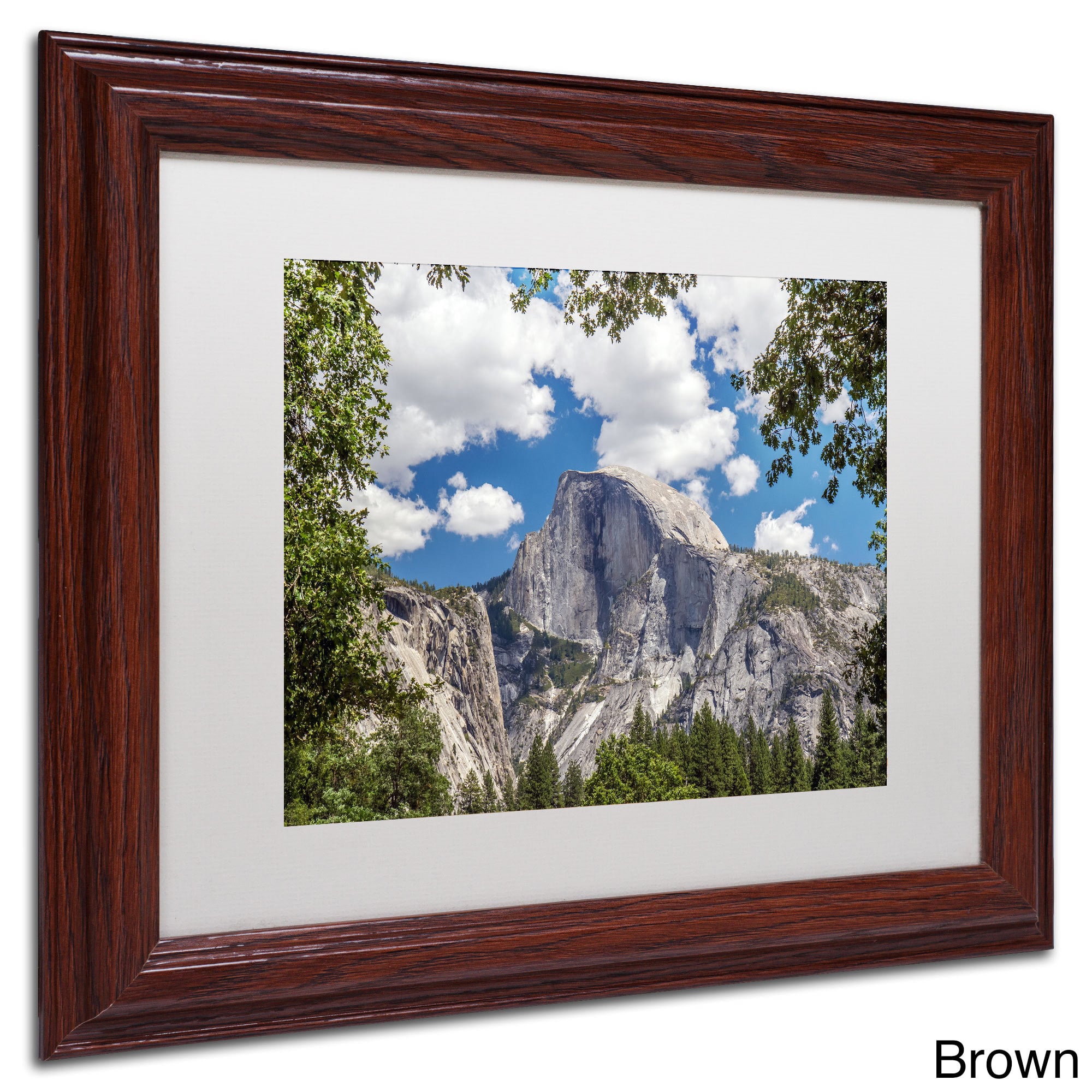 Trademark Fine Art "Yosemite Half Dome" Canvas Art by Pierre Leclerc, White Matte/Black Frame