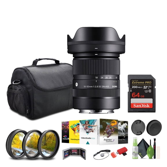 Sigma 18-50mm f/2.8 DC DN Contemporary Lens for Canon RF   Bundle