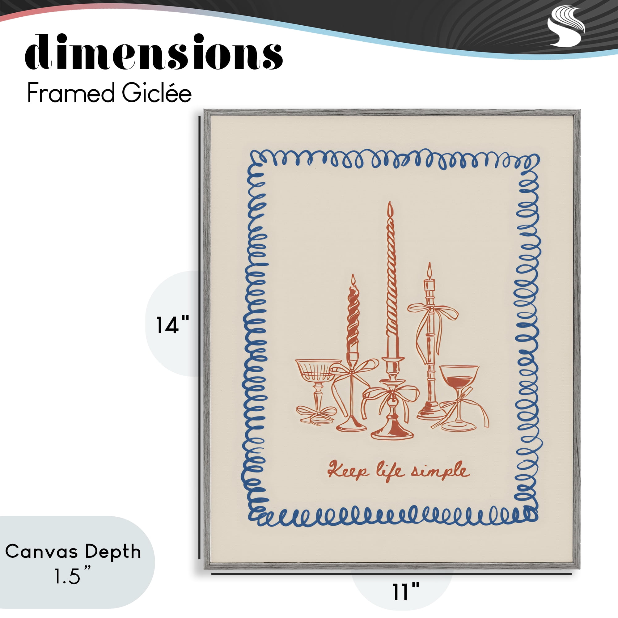 Stupell Industries Keep Life Simple Candles Gray Framed Giclee Art, design by The Prints Vibe