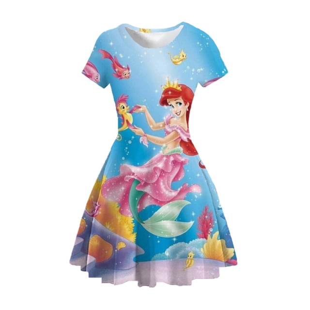 Vestido de princesa Jasmine de Aladino de Disney para niñas, hermosos vestidos de fiesta, disfraces de fantasía, vestidos casuales de verano acampanados para niños 3-14T5T heqiyong CONDUJO