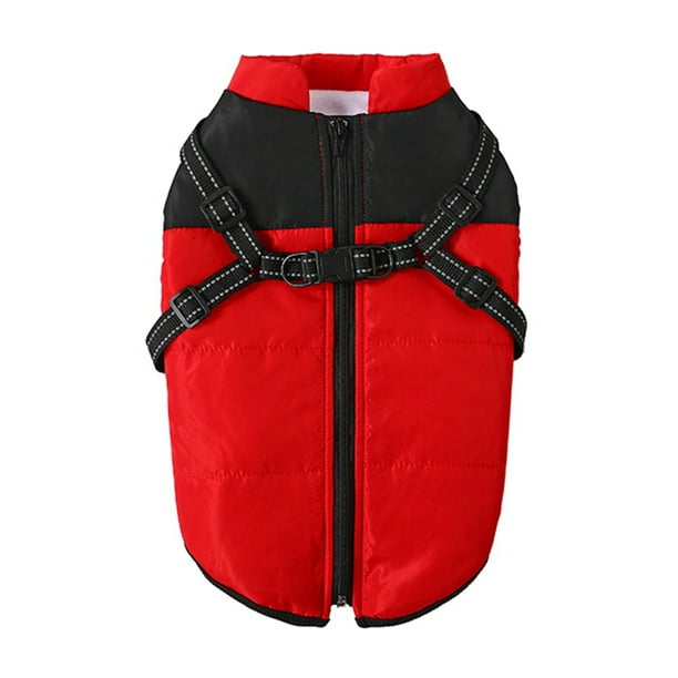 Winter Dog Coat with Harness Fleece Dog Jacket, Zipper Dog Jacket Puppy