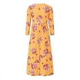 thumbnail image 3 of ATOGUTA Christmas Dress Girls Long Sleeve Dress A-line Flowy Maxi Dresses for Girls Yellow, Size 5T-11, 3 of 3