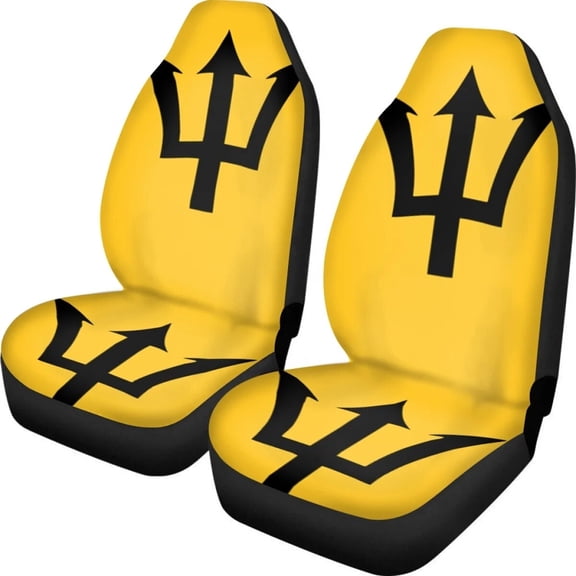 Car Set of 2Pcs Interior for Women Men Barbados Flag Printing Front Vehicles Seat Covers Comfortable Protector Slip-Resistant