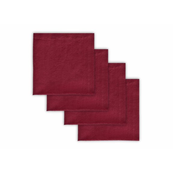 Design Imports India Linen Napkins, Cranberry - Set of 4