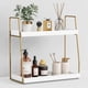 thumbnail image 1 of Organizador de baño Forbena Countertop de 2 niveles blanco/dorado, 1 of 7