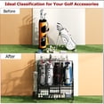 thumbnail image 6 of Accreate Golf Bag Storage Rack with Wheels, Heavy Duty 4-5 Bag Golf Organizer for Garage & Basement, Rolling Golf Cart Stand Holds Clubs, Balls, Shoes & Accessories, Space Saver for Golf Equipment, 6 of 7