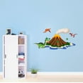thumbnail image 2 of Volcanic Eruption Island River Cartoon ArtWall Decal Decoration Joyful Cartoon Cartoon Animals Decorating Ideas for Child's Bedroom Size: 40 In(W) x 20 In(H), 2 of 5
