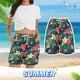 thumbnail image 1 of MKLEKYY Pantalones Cortos de Mezclilla para Mujer, Pantalones Cortos Casuales de Verano para Playa, Cómodos Pantalones Cortos con Cintura Elástica y Estampado Floral con 2 Bolsillos, 1 of 4