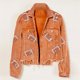 thumbnail image 3 of Abrigo Chaqueta recortada de pana para mujer Chaqueta de béisbol con solapa informal Abrigos de moda para exteriores Cgtredaw Naranja T L para Mujer, 3 of 6