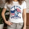 thumbnail image 3 of Home of the Free America 1776 Shirt | Patriotic Statue of Liberty Tee USA , Aqua, L, 3 of 6