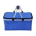 thumbnail image 1 of Cesta de picnic de aislamiento Cesta de comestibles Bolsa de comestibles portátiles portátiles plegables para bocadillos de mochilas de pesca de viaje Azul, 1 of 8