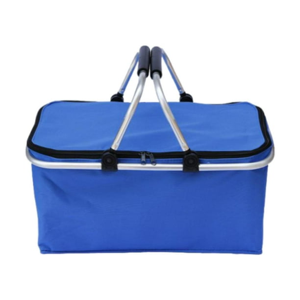Cesta de picnic aislada, cesta de la compra, plegable, ligera, Oxford, multiusos Azul