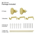 thumbnail image 6 of UTOPIA ALLEY Wall Mounted 5/8 Inch Curtain Rod - Curtain Rods For Windows 86 to 120 Inch, Adjustable Drapery Rods, Gold Curtain Rods, Bedroom Curtain Rods, Tapestry Poles (Gold, 86"-120"), 6 of 9