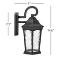 thumbnail image 6 of Maxxima LED Motion Sensor Outdoor Wall Light, Dusk to Dawn Sensor, Black w/ Clear Water Glass, 800 Lumens, 3000K Warm White, 6 of 10