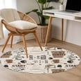 thumbnail image 4 of Round Rugs 4Ft, Coffee Round Area Rug Washable Indoor Throw Carpet, Brown Beans Cup Dessert Drink Monochrome Soft Non Slip Circle Rug for Kitchen Nursery Room Home Decor Aesthetic, 4 of 8