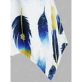 thumbnail image 4 of Tallas grandes Impresión de plumas Racerback Handkerchief Tank Top Rosegal Camisetas sin mangas de talla grande, 4 of 5