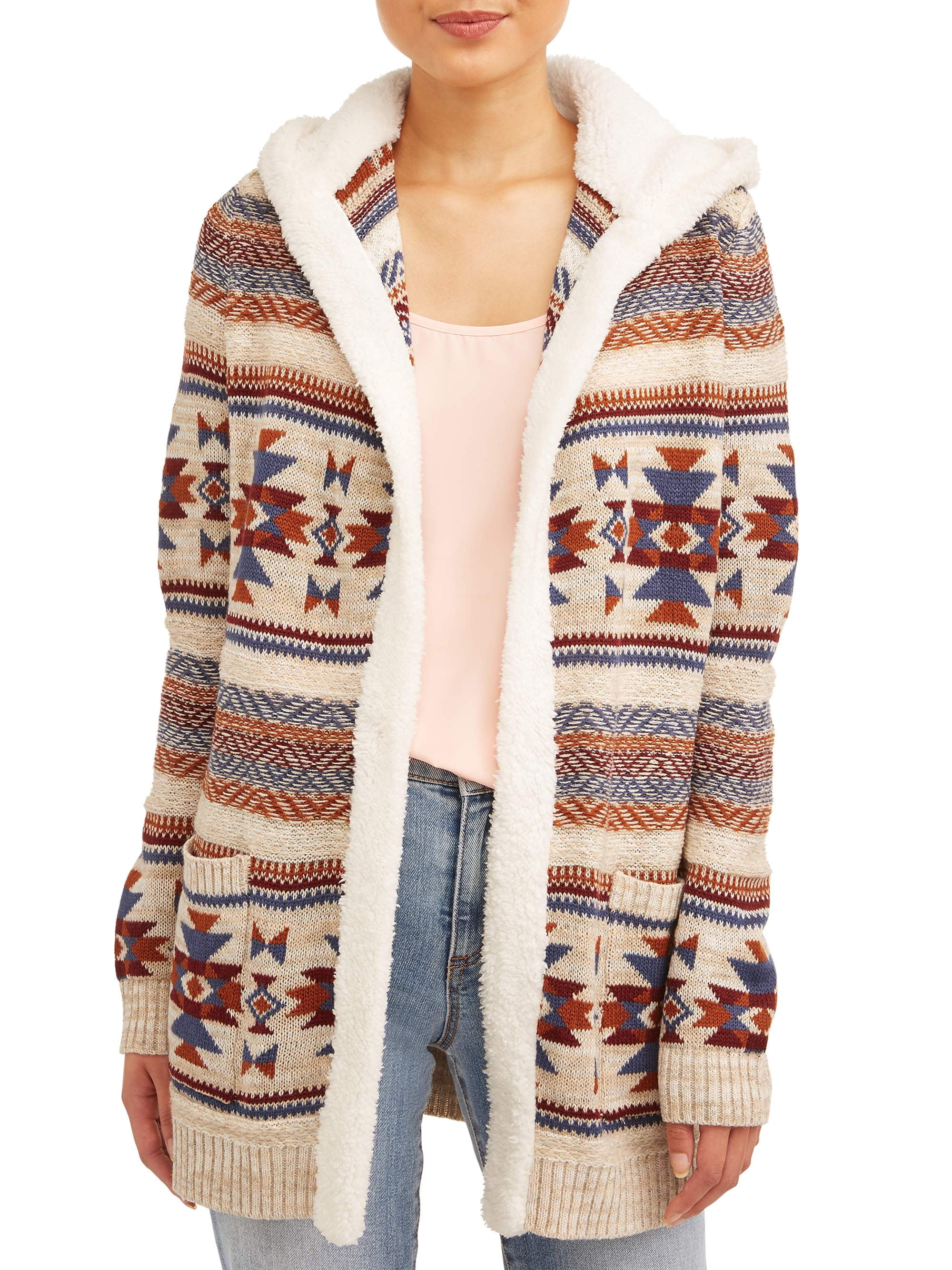 oversized sherpa cardigan with hood
