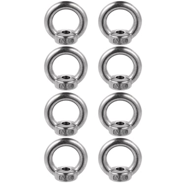 8 Pcs Eye Screw Lifting Device Parts Rust Free Nut Hook Bolt Threaded Lifting Eye Ring Bolts Ring Nuts