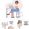 thumbnail image 2 of Pink Vanity Stool Velvet Vanity Chair for Makeup Room Round Storage Ottoman for Living Room Height Adjustable 360°Swivel Foot Stools, 2 of 14
