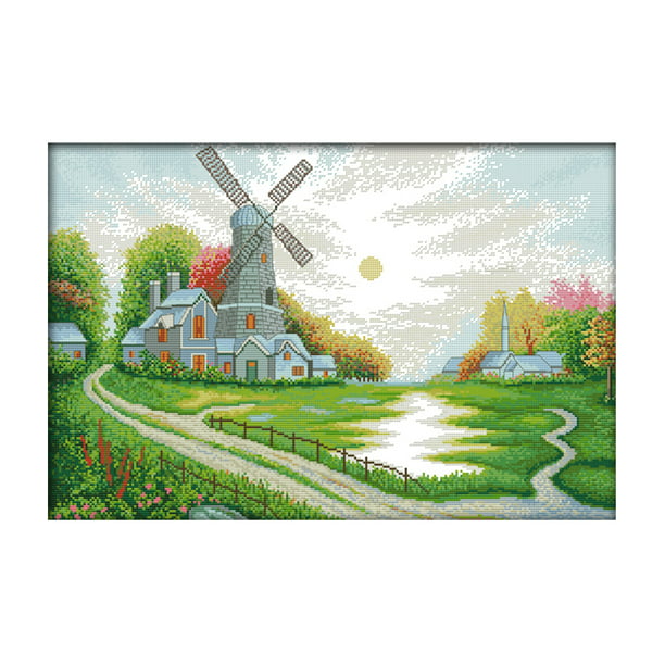 Winnereco 14ct Stamped Needlework Diy Landscape Printed Cross Stitch Kits F488 Com - Greens Mill Gifts And Home Decor