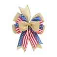 thumbnail image 6 of Ouuluon 4th of July Patriotic Bows Gift Wrapping Ribbon, Red White Blue Woven Striped Ribbon for Memorial Day Holiday Party Festive Home Decoration, 6 of 6